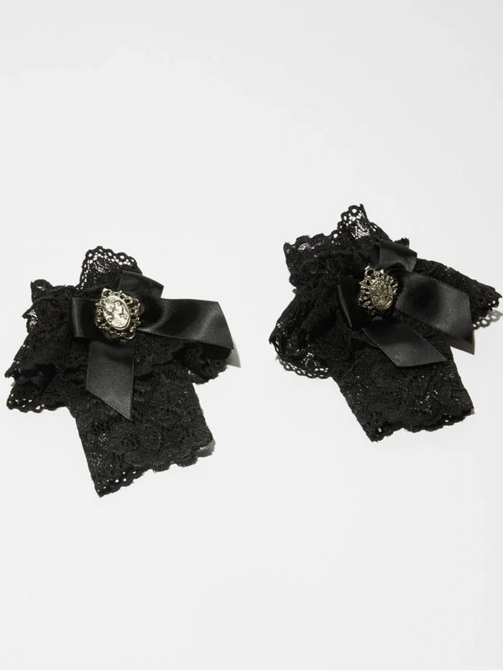 NWOT DOLLS KILL WIDOW DEEP WINTER SATIN BOW LACE GLOVES
